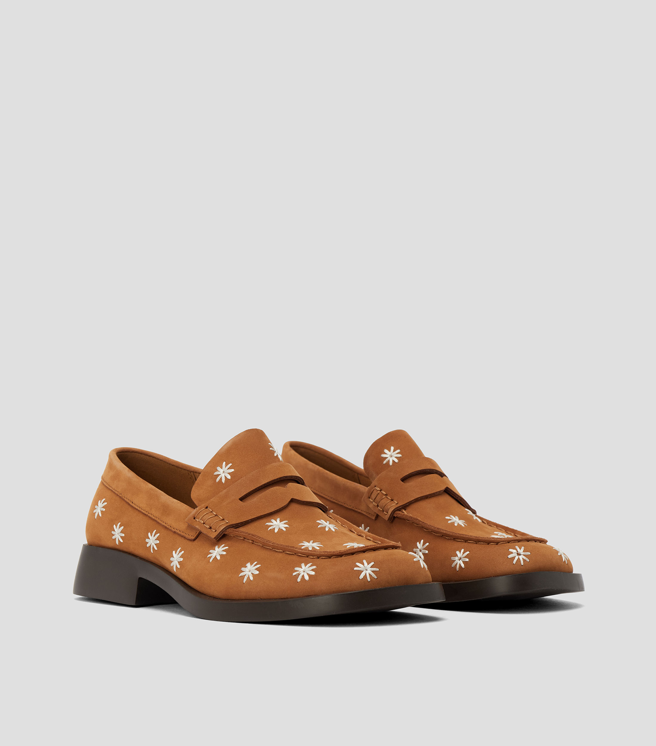 Mocasines Donna en piel flores Mujer